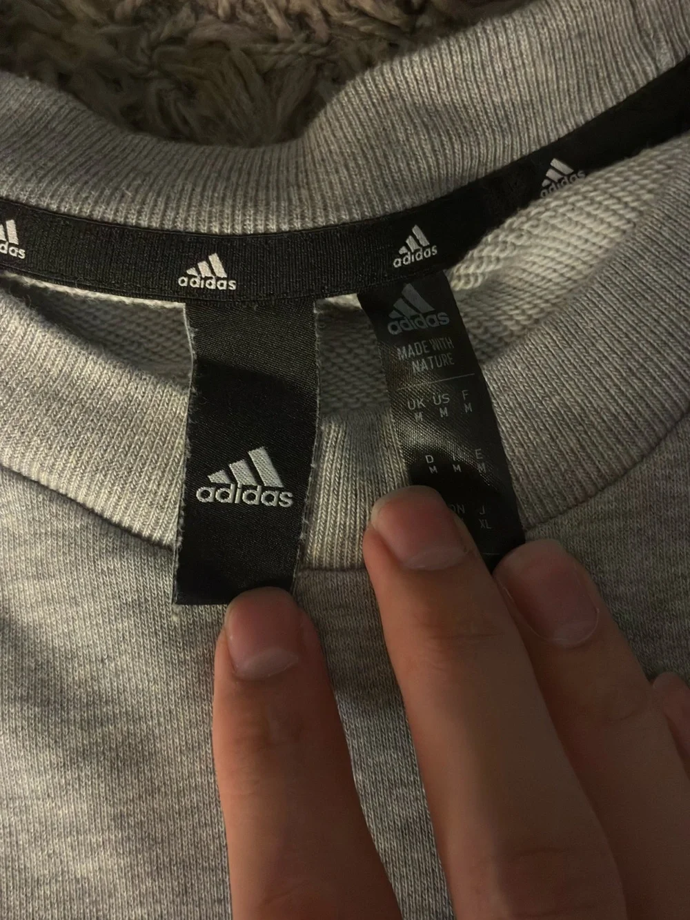 adidas Gray Crewneck Sweatshirt with Black Accents